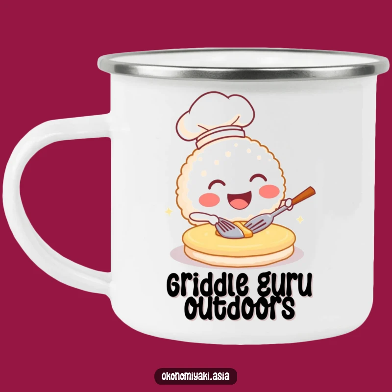 Funny Chef Rice Ball Camping Mug - Durable Pancake Flipping Outdoor Gift