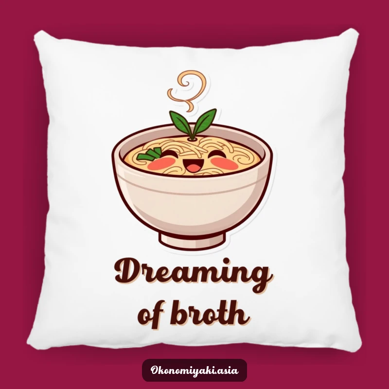 Cozy Noodle Pillow: Funny Smiling Ramen Bowl Accent