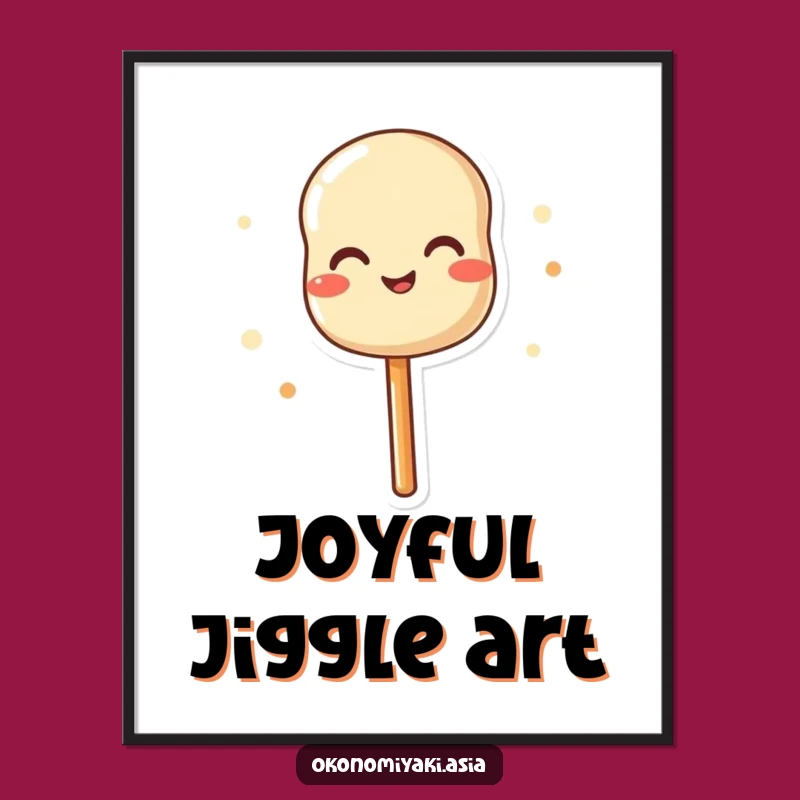 Funny Dango Skewer Digital Print - Joyful Wiggling Cartoon Instant Download Gift