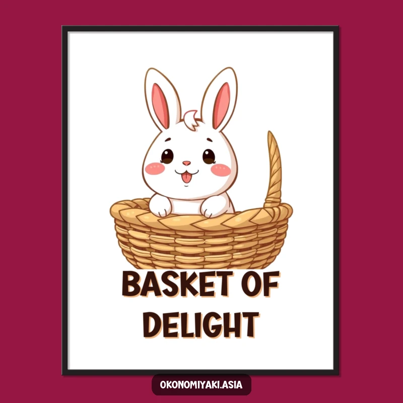 Happy Bao Art Funny Poster: Basket Peek Delight