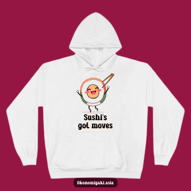 Funny Dancing Sushi Hoodie: Cozy Foodie Gear, Fun Gift