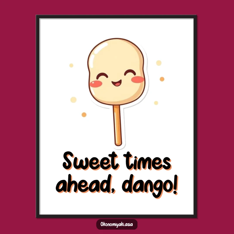 Free Printable Wall Art: Joyful Dango Skewer Wiggling Cute Foodie Decor