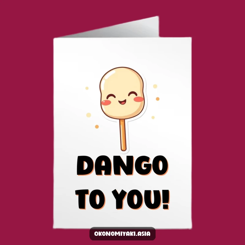 Free Printable Congrats Card: Joyful Dango Skewer Wiggling Funny Celebration Card
