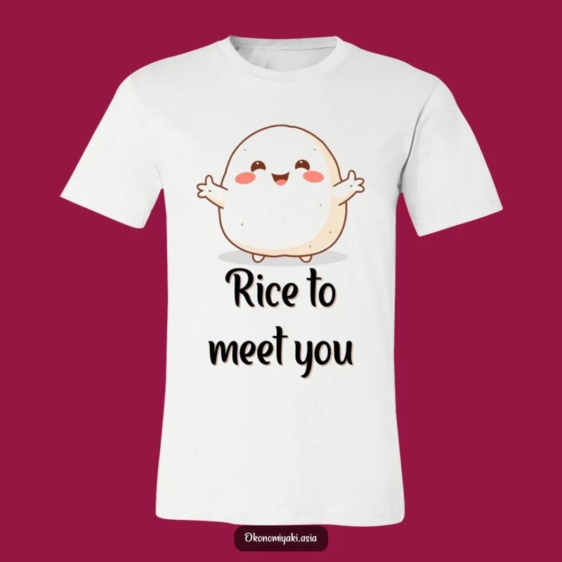 Funny Welcoming Onigiri T-Shirt: Cute Foodie Apparel, Huggable Gift