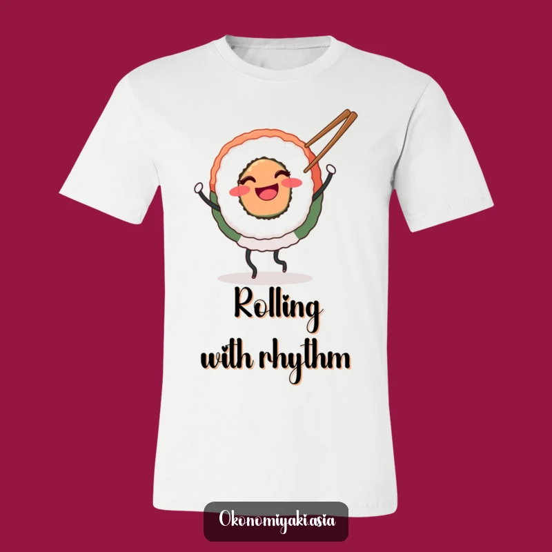 Funny Dancing Sushi T-Shirt: Happy Foodie Apparel, Fun Gift
