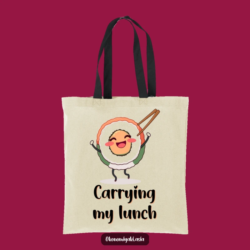 Funny Dancing Sushi Tote Bag: Foodie Carryall, Fun Gift