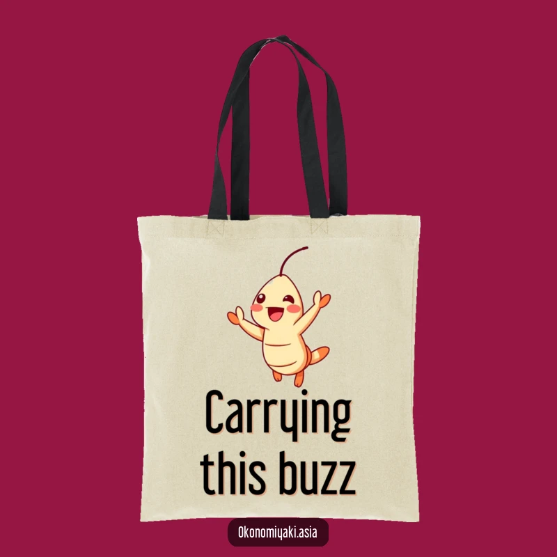 Funny Jumping Shrimp Tote Bag: Cheerful Seafood Carryall, Fun Gift
